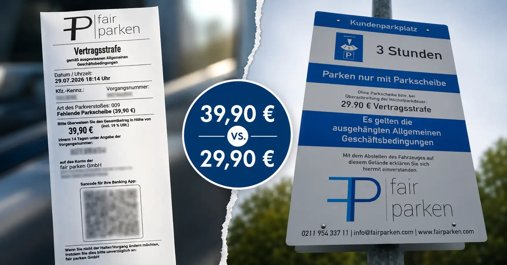 Fair parken Vertragsstrafe: 39,90 statt 29,90 Euro?